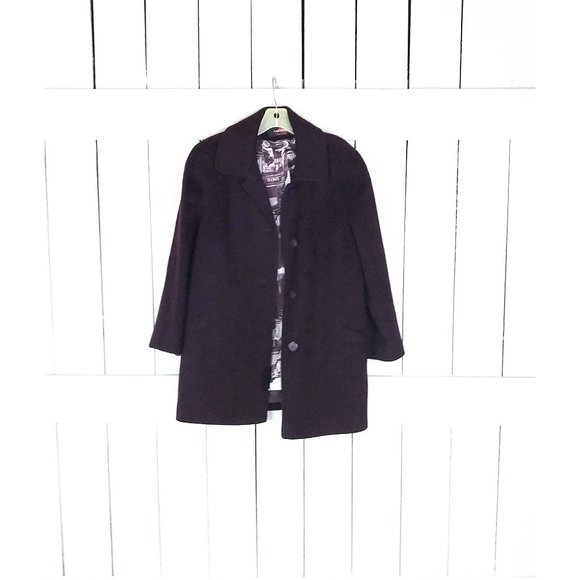 Vintage plum purple wool winter coat Alorna by Forstmann - Picture 1 of 8